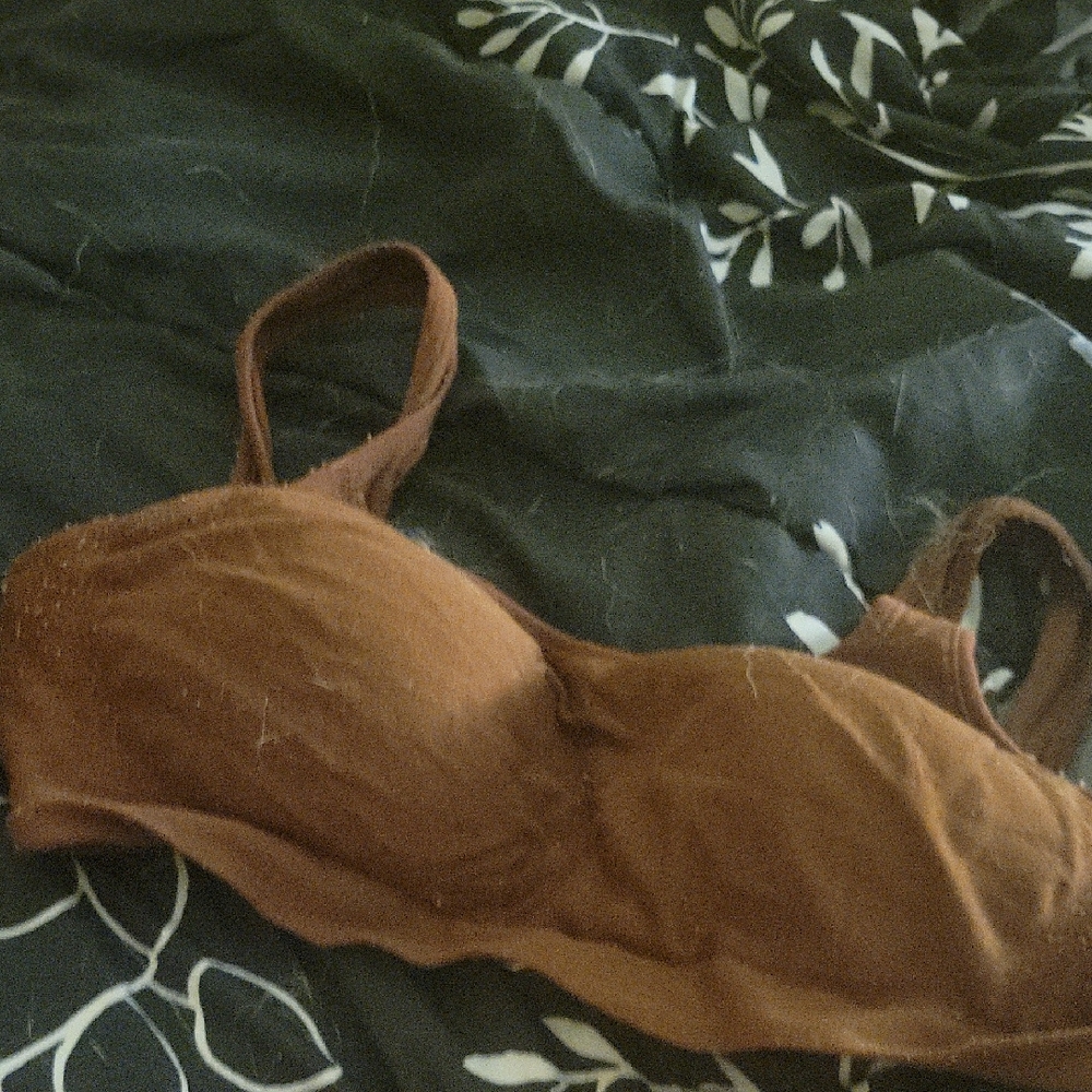 Brown Lace Trimmed Bra Intimates Sleepwear